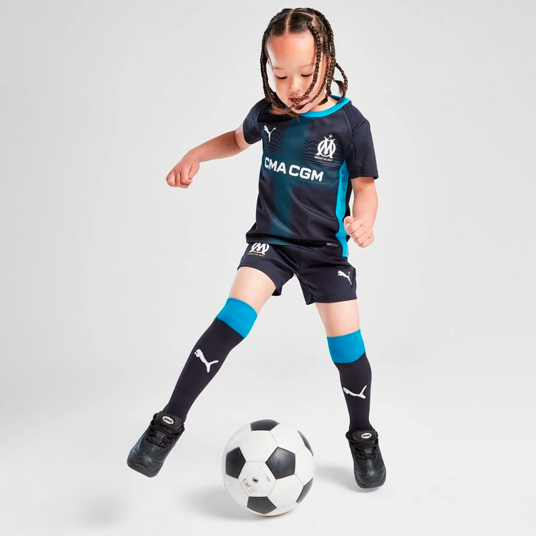 1-255 Olympique Marseille 2025/26 Away – Kit Kids - Image 1