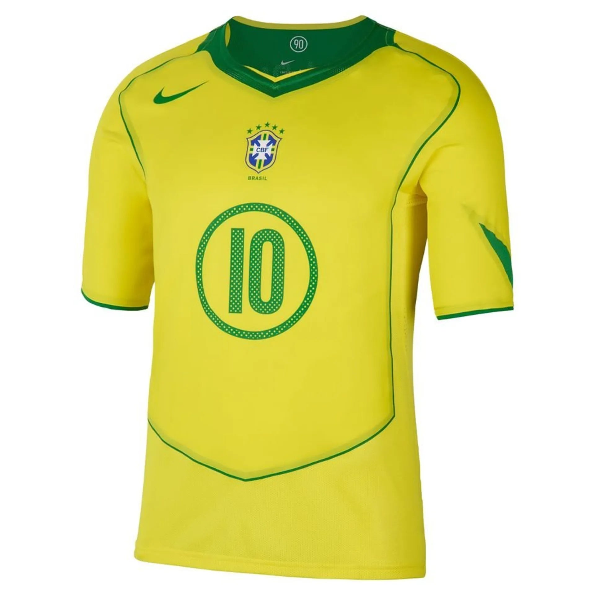dc15963011ee Brazil Total 90 2004 Ronaldinho #10 Home Jersey Reissue Fan Version - Image 1