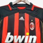 AC Milan 2006/07 Home Jersey Long Sleeve  Retro Version - Image 6