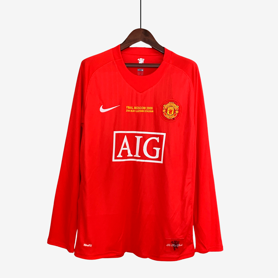 7-286_22afd8e6-c370-4776-a68a-22c0c41d89fc Manchester United 2007/08 Home Jersey Long Sleeve Champions League – Retro Version - Image 1
