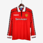 Manchester United 1998/99 Home Jersey Long Sleeve  Retro Version