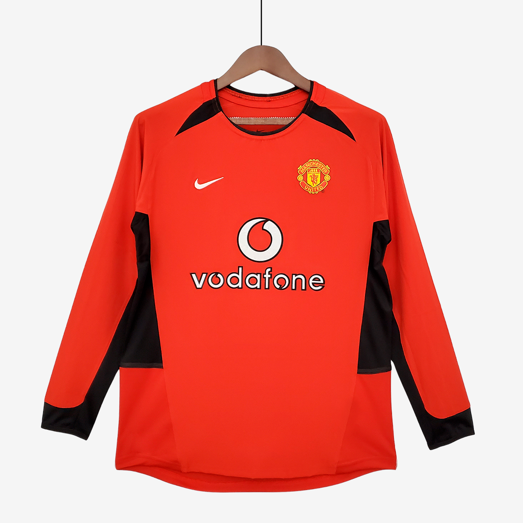 8-76 Manchester United 2002/04 Home Jersey Long Sleeve – Retro Version - Image 1