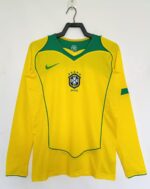 Brazil 2004 I Home Jersey - Brasil Long Sleeve Retro Version